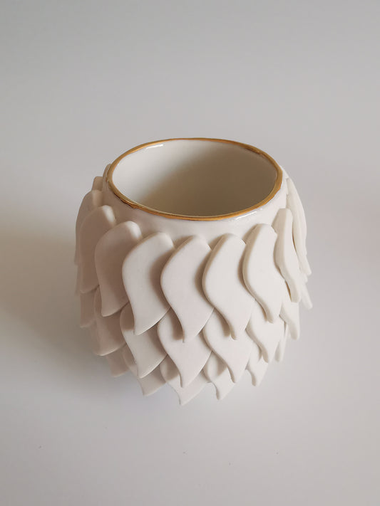 Small Petal Vessel with Gold