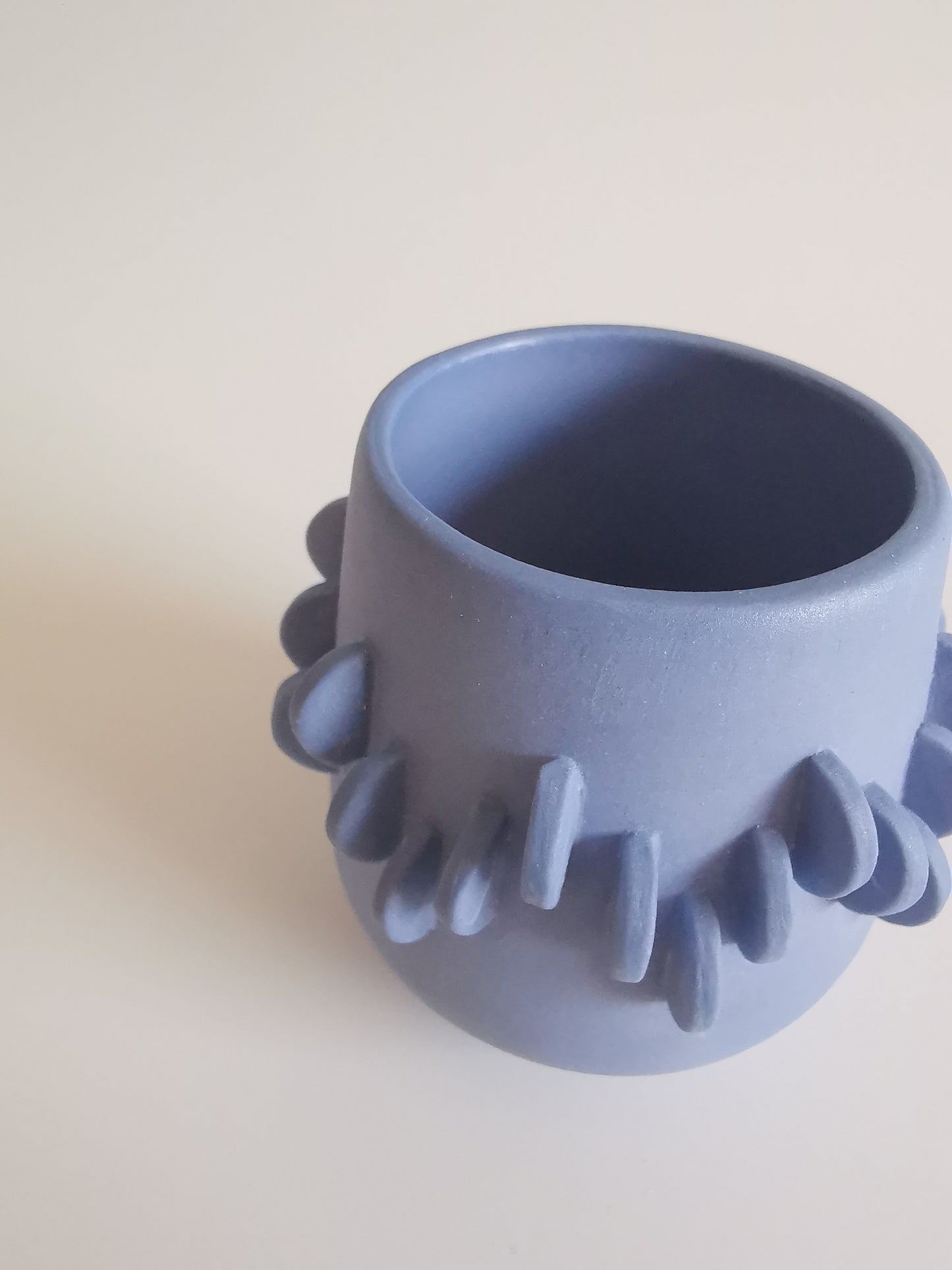 Small Mid-Blue Wiggle Vessel