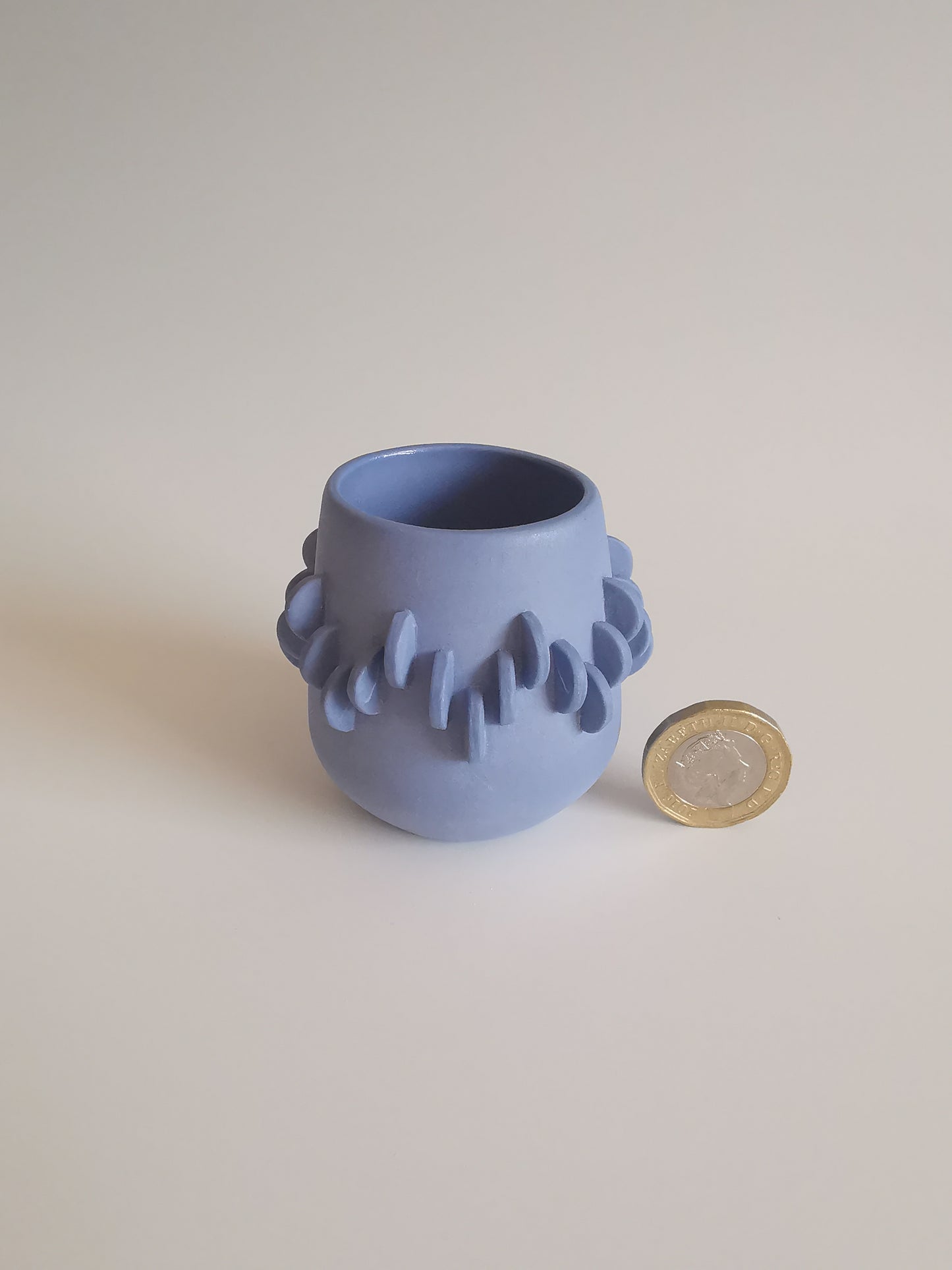Small Mid-Blue Wiggle Vessel